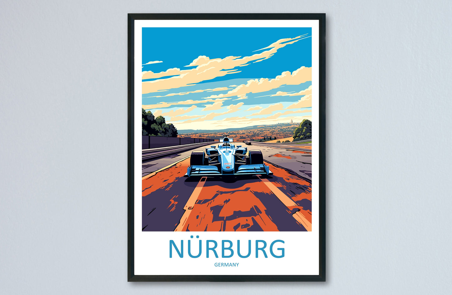 Nürburg Travel Print Wall Decor Nürburg Circuit Poster Motorsport Travel Print Art Print Racing Illustration Germany Race Travel Art