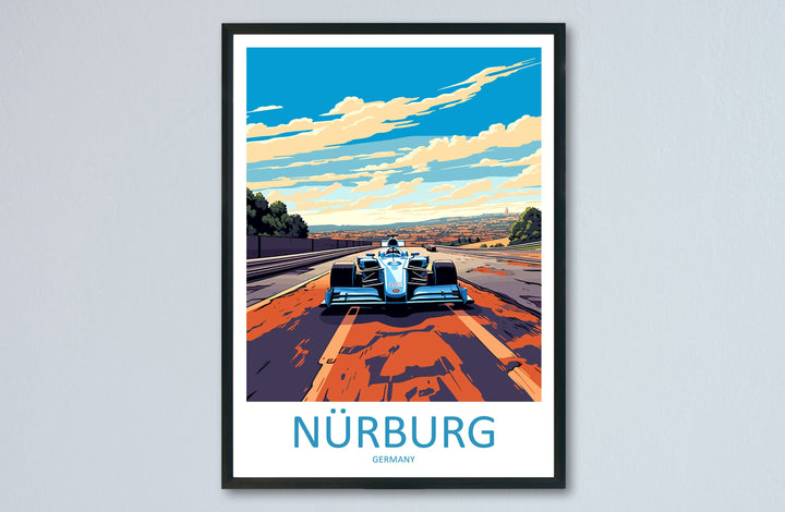 Nürburg Travel Print Wall Decor Nürburg Circuit Poster Motorsport Travel Print Art Print Racing Illustration Germany Race Travel Art
