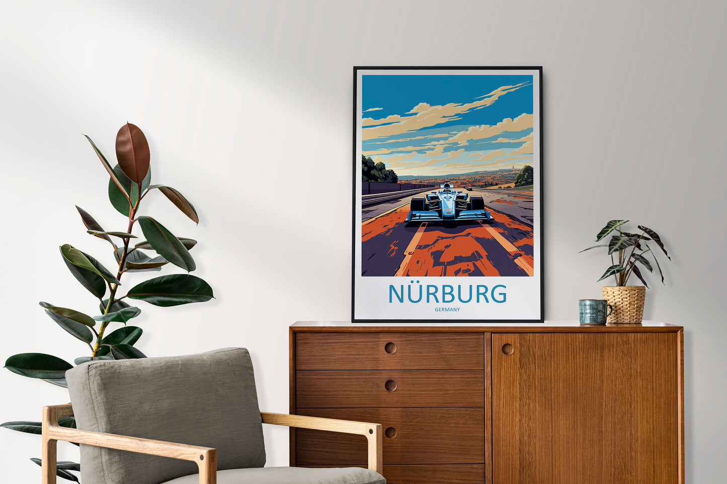 Nürburg Travel Print Wall Decor Nürburg Circuit Poster Motorsport Travel Print Art Print Racing Illustration Germany Race Travel Art