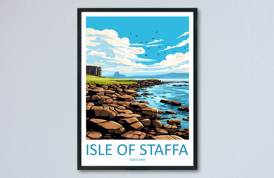 Isle Of Staffa Travel Print Wall Art Isle Of Staffa Wall Hanging Home Décor Isle Of Staffa Gift Art Lovers Scotland Art Lover Gift Isle