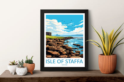 Isle Of Staffa Travel Print Wall Art Isle Of Staffa Wall Hanging Home Décor Isle Of Staffa Gift Art Lovers Scotland Art Lover Gift Isle
