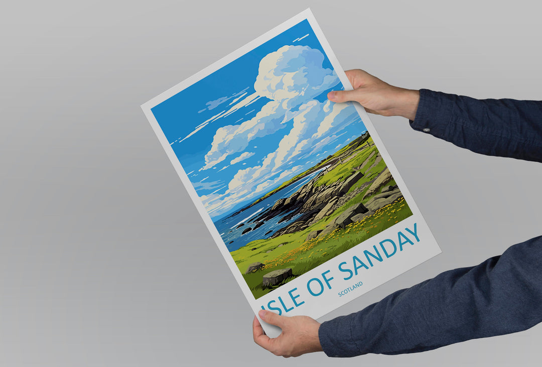 Isle Of Sanday Travel Print Wall Art Isle Of Sanday Wall Hanging Home Décor Isle Of Sanday Gift Art Lovers Scotland Art Lover Travel Gift