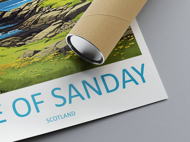 Isle Of Sanday Travel Print Wall Art Isle Of Sanday Wall Hanging Home Décor Isle Of Sanday Gift Art Lovers Scotland Art Lover Travel Gift