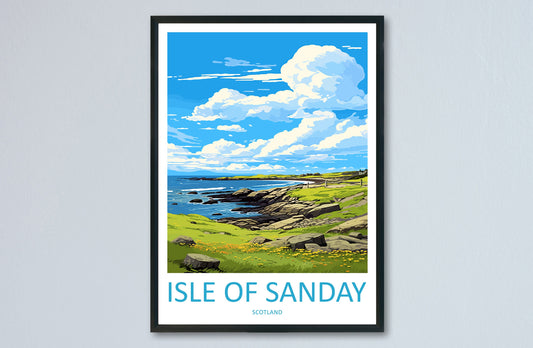 Isle Of Sanday Travel Print Wall Art Isle Of Sanday Wall Hanging Home Décor Isle Of Sanday Gift Art Lovers Scotland Art Lover Travel Gift