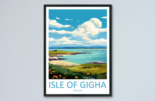 Isle Of Gigha Travel Print Wall Art Isle Of Gigha Wall Hanging Home Décor Isle Of Gigha Gift Art Lovers Scotland Art Lover Travel Gift