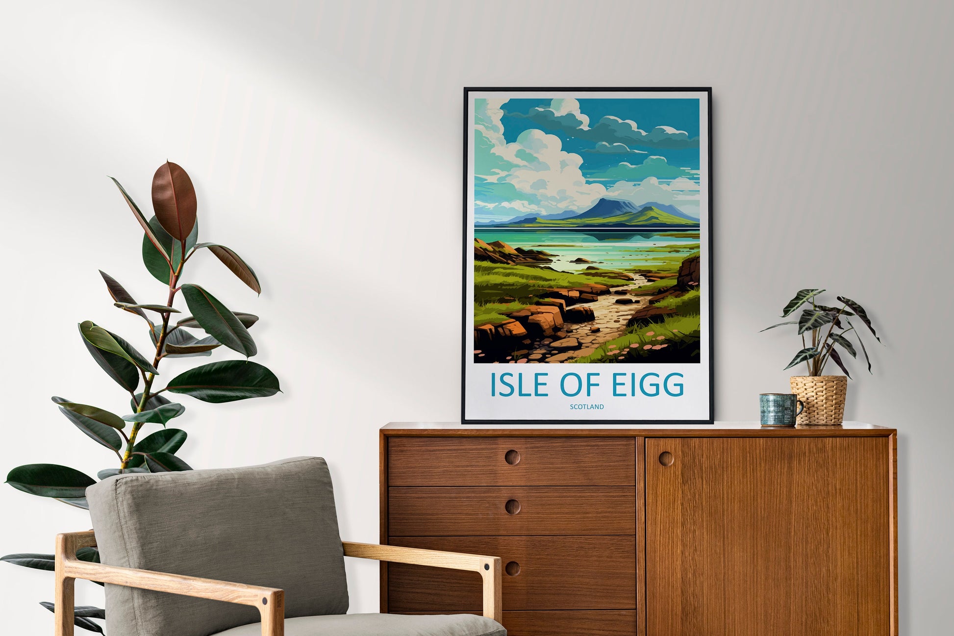Isle Of Eigg Travel Print Wall Art Isle Of Eigg Wall Hanging Home Décor Isle Of Eigg Gift Art Lovers Scotland Art Lover Travel Gift