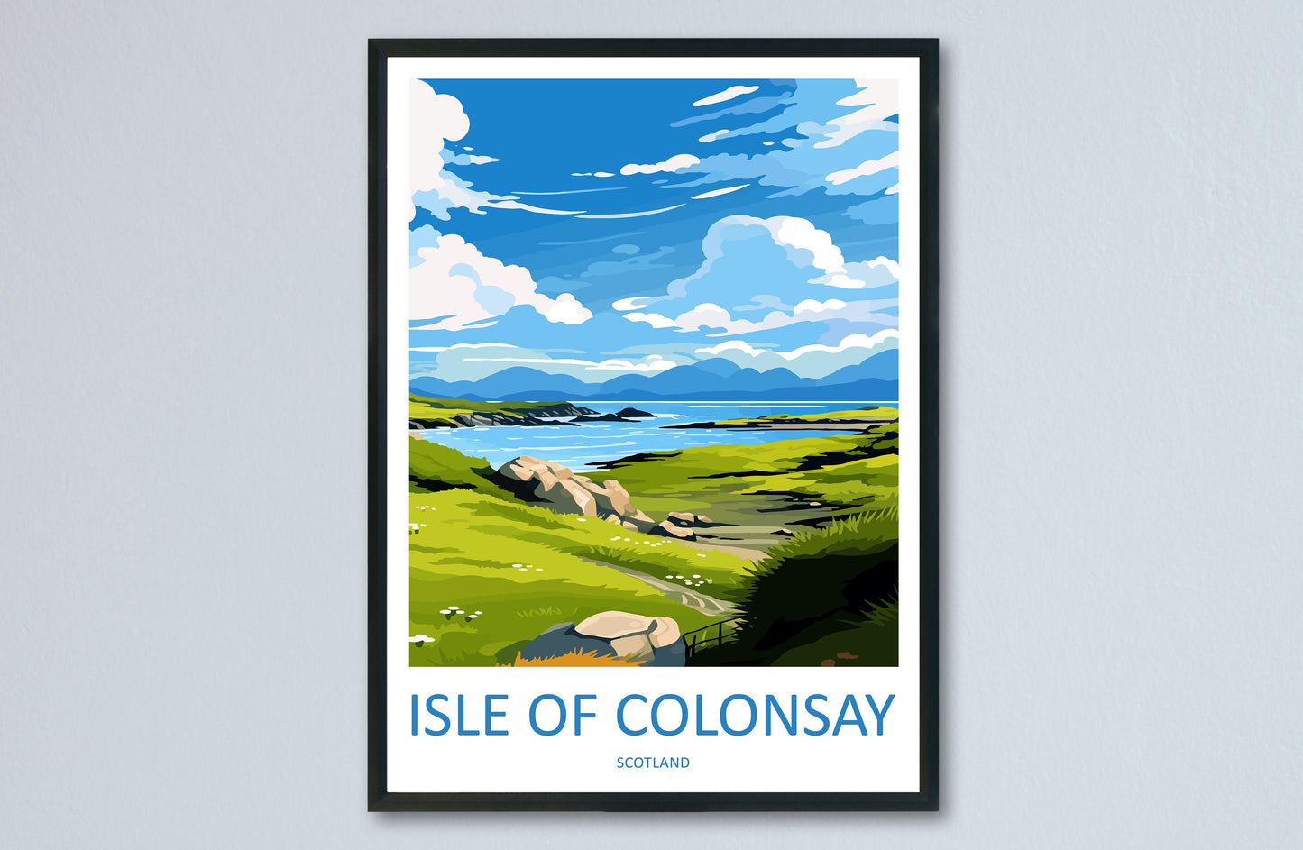 Isle Of Colonsay Travel Print Wall Art Isle Of Colonsay Wall Hanging Home Décor Isle Of Colonsay Gift Art Lovers Scotland Art Lover Travel