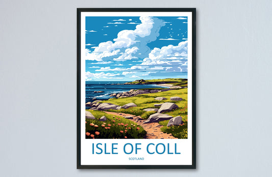 Isle Of Coll Travel Print Wall Art Isle Of Coll Wall Hanging Home Décor Isle Of Coll Gift Art Lovers Scotland Art Lover Travel Gift