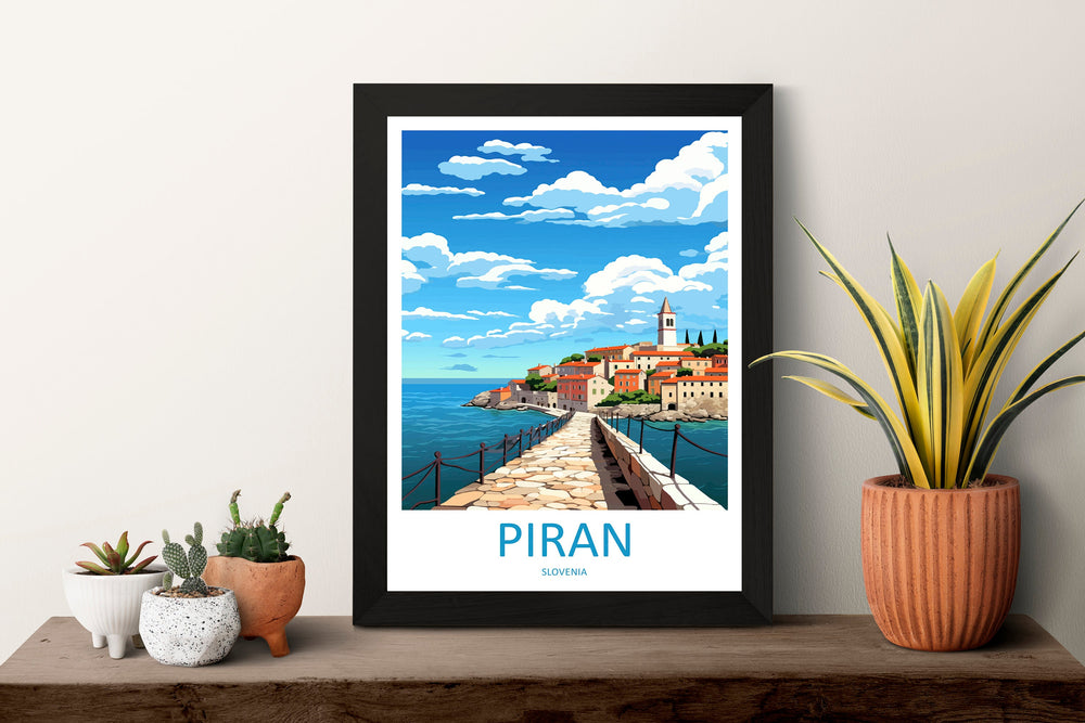 Piran Travel Print Piran Home Décor Slovenia Art Print Piran Wall Print For Piran Gift Wall Hanging Art Travel Slovenia Artwork Gift
