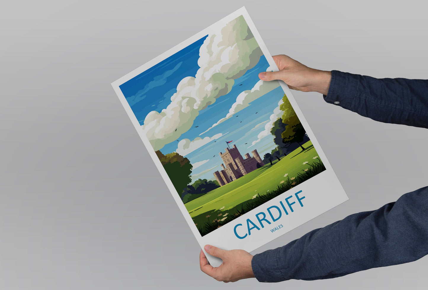 Cardiff Castle Print Cardiff Castle Home Decor Landscape Art Print Cardiff Castle Wall Art Wales Enthusiast Gift Wall Hanging Cardiff Wales