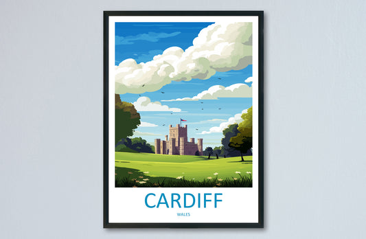 Cardiff Castle Print Cardiff Castle Home Decor Landscape Art Print Cardiff Castle Wall Art Wales Enthusiast Gift Wall Hanging Cardiff Wales