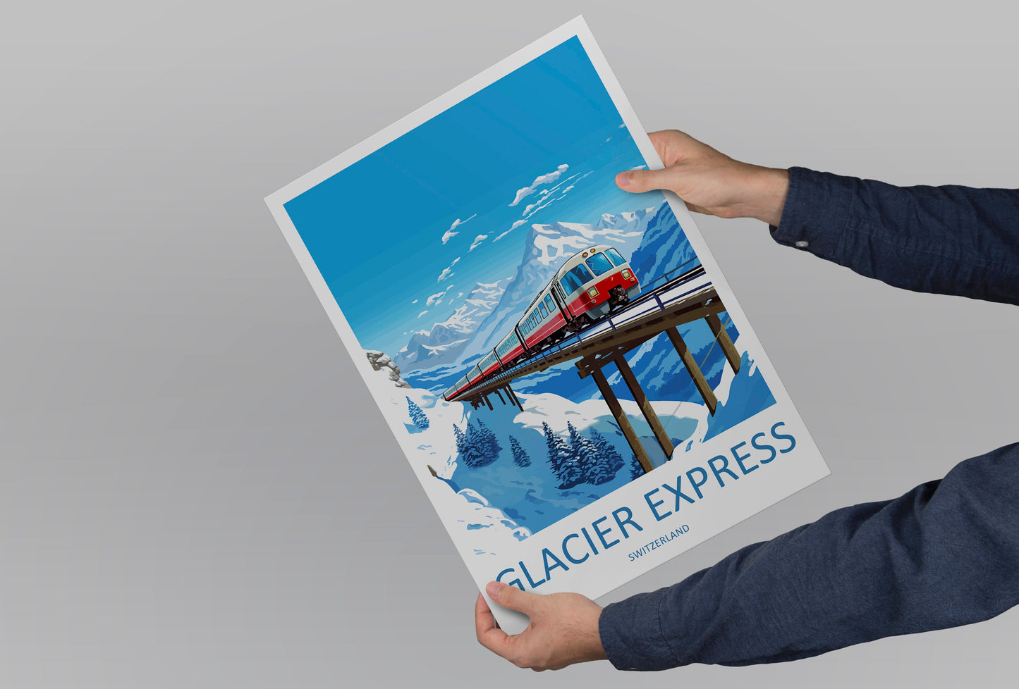 Glacier Express Travel Print Wall Art Glacier Express Wall Hanging Home Décor Glacier Express Gift Art Lovers Switzerland Art Lover Gift