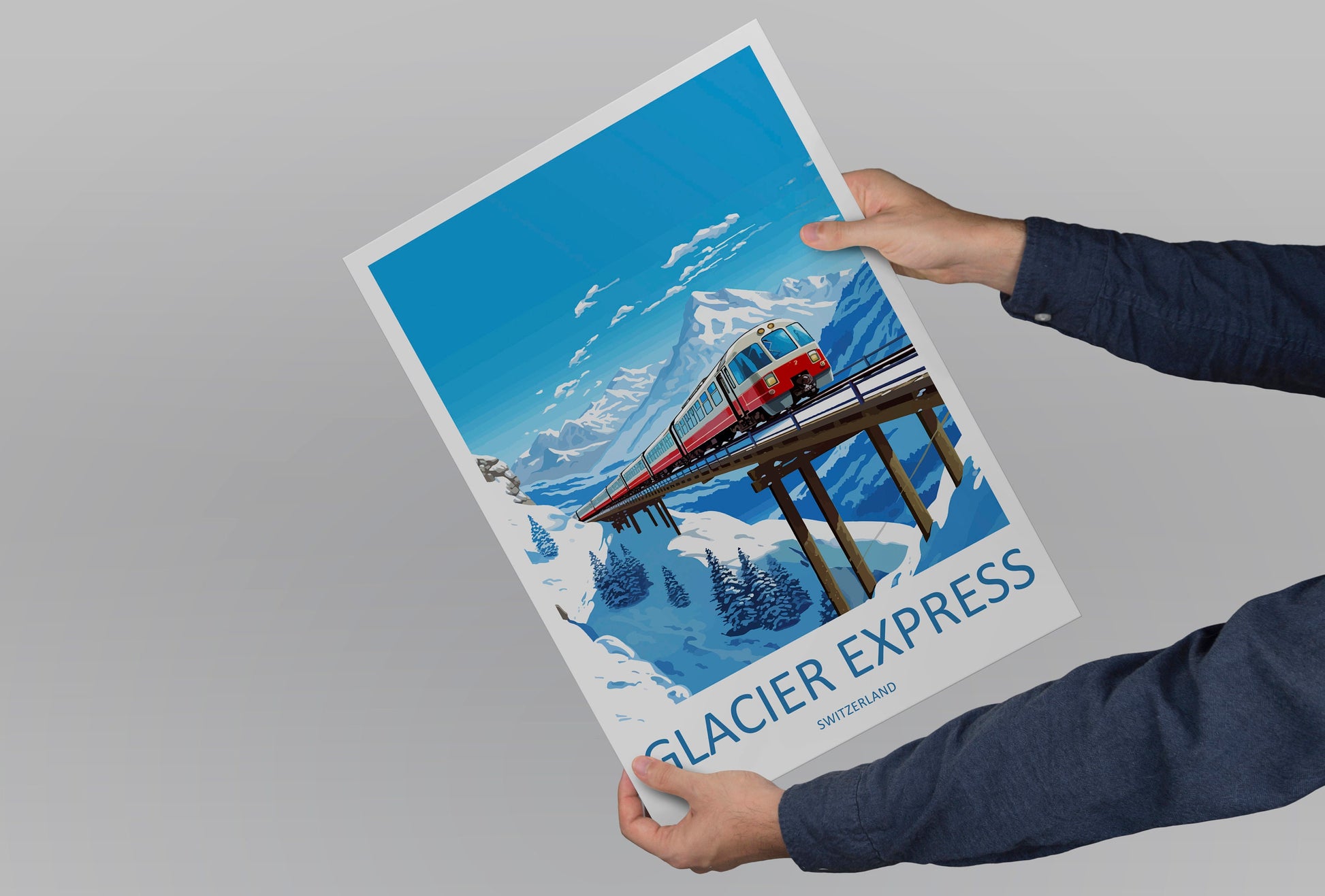 Glacier Express Travel Print Wall Art Glacier Express Wall Hanging Home Décor Glacier Express Gift Art Lovers Switzerland Art Lover Gift