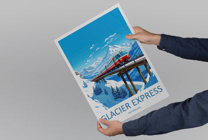 Glacier Express Travel Print Wall Art Glacier Express Wall Hanging Home Décor Glacier Express Gift Art Lovers Switzerland Art Lover Gift