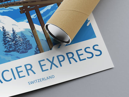 Glacier Express Travel Print Wall Art Glacier Express Wall Hanging Home Décor Glacier Express Gift Art Lovers Switzerland Art Lover Gift