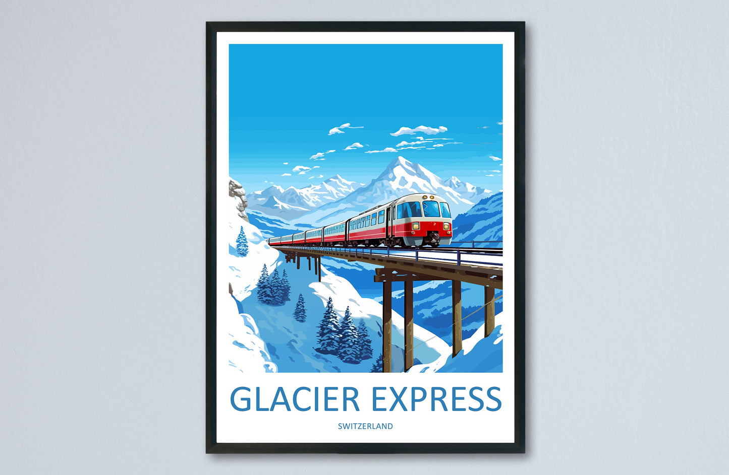 Glacier Express Travel Print Wall Art Glacier Express Wall Hanging Home Décor Glacier Express Gift Art Lovers Switzerland Art Lover Gift