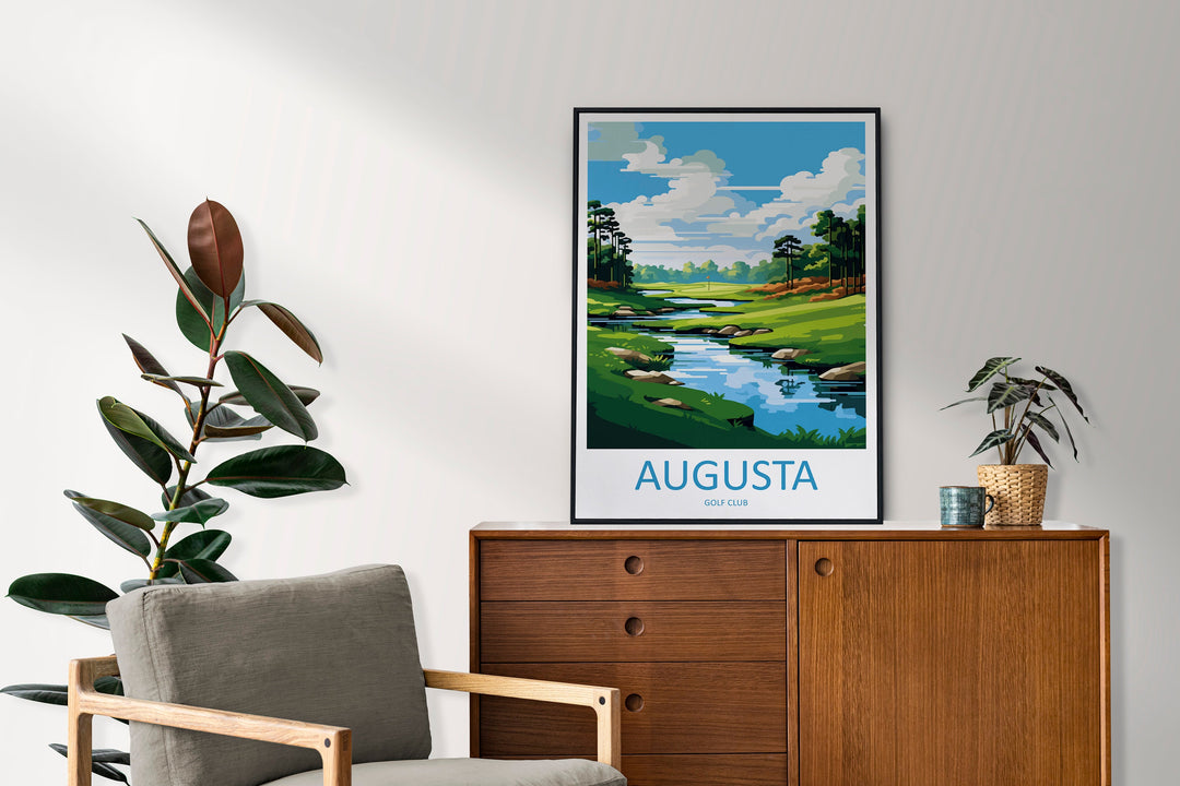 Augusta Golf Course Travel Print Wall Art Augusta Golf Course Wall Hanging Home Décor Augusta Golf Course Art Gift Art Lovers Golf Art