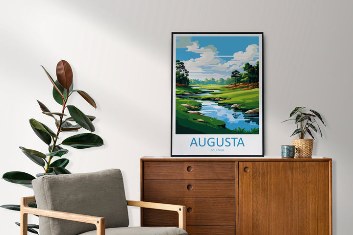 Augusta Golf Course Travel Print Wall Art Augusta Golf Course Wall Hanging Home Décor Augusta Golf Course Art Gift Art Lovers Golf Art