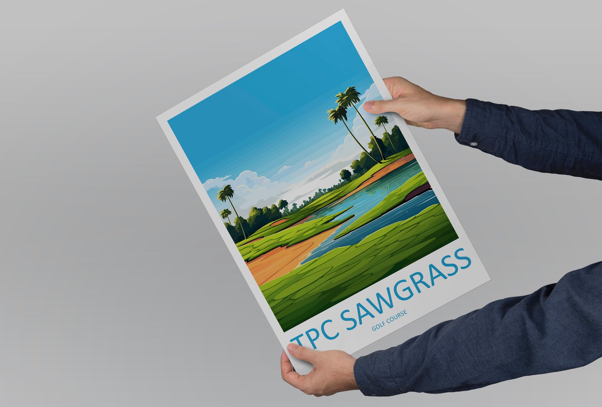 TPC Sawgrass Golf Course Travel Print Wall Art TPC Sawgrass Wall Hanging Home Décor TPC Sawgrass Golf Art Gift Art Lovers Golf Art