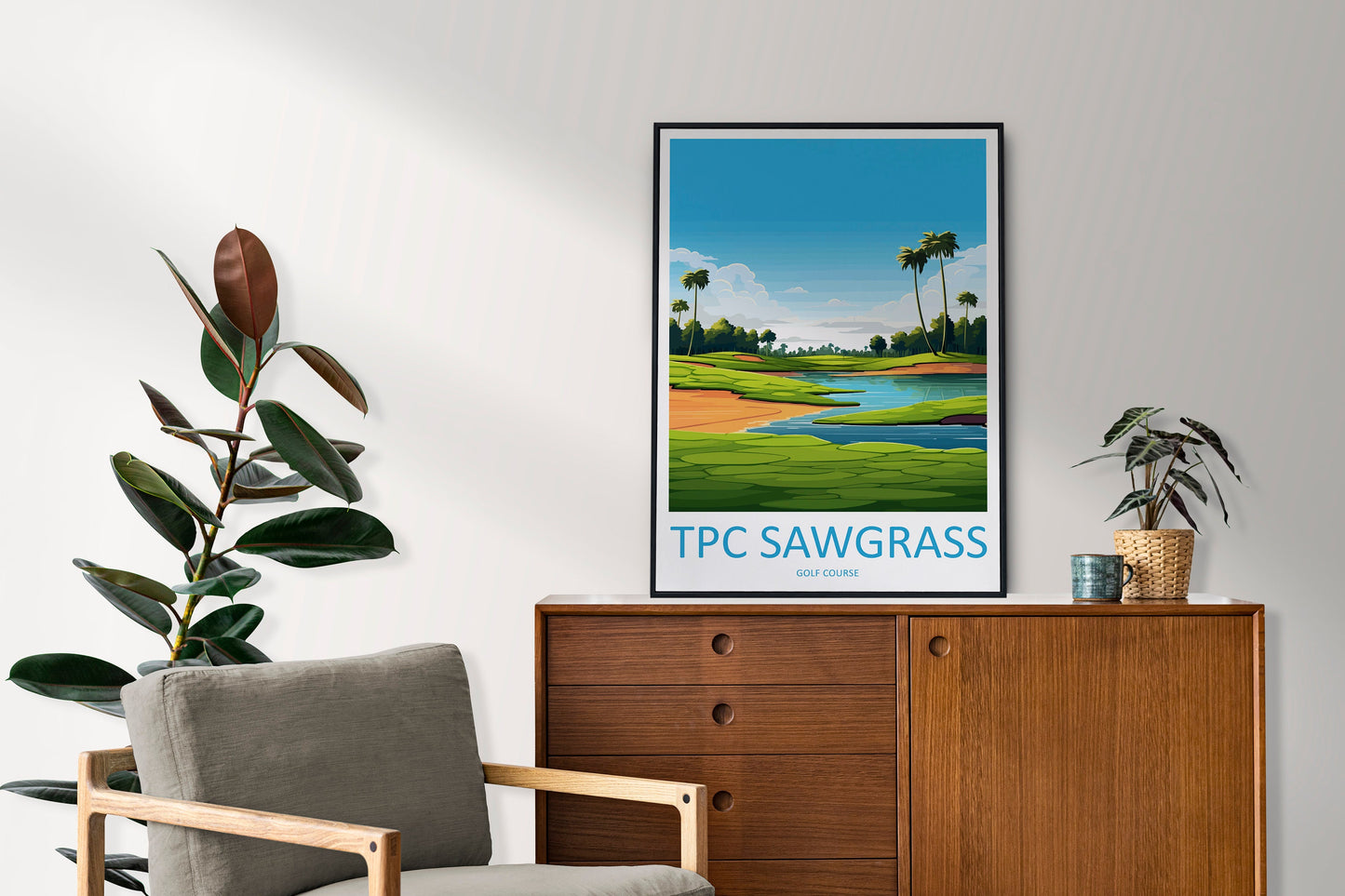TPC Sawgrass Golf Course Travel Print Wall Art TPC Sawgrass Wall Hanging Home Décor TPC Sawgrass Golf Art Gift Art Lovers Golf Art