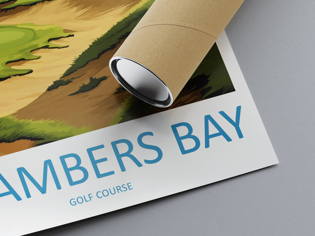 Chambers Bay Golf Club Travel Print Wall Art Chambers Bay Golf Club Wall Hanging Home Décor Chambers Bay Art Gift Art Lovers Golf Art