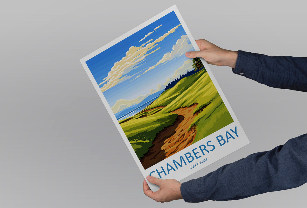 Chambers Bay Golf Club Travel Print Wall Art Chambers Bay Golf Club Wall Hanging Home Décor Chambers Bay Art Gift Art Lovers Golf Art