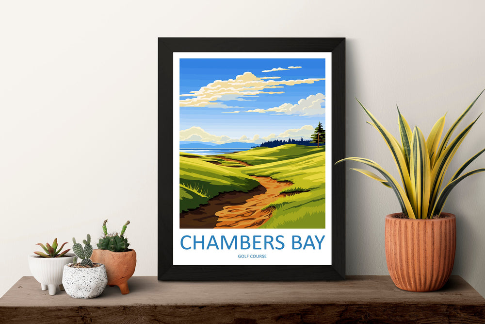 Chambers Bay Golf Club Travel Print Wall Art Chambers Bay Golf Club Wall Hanging Home Décor Chambers Bay Art Gift Art Lovers Golf Art