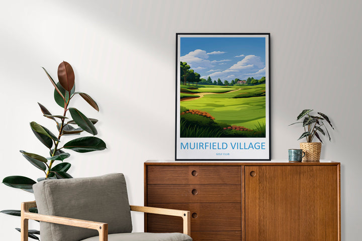 Muirfeild Village Golf Course Travel Print Wall Art Muirfeild Village Golf Club Wall Hanging Home Décor Art Gift Art Lovers Golf Art