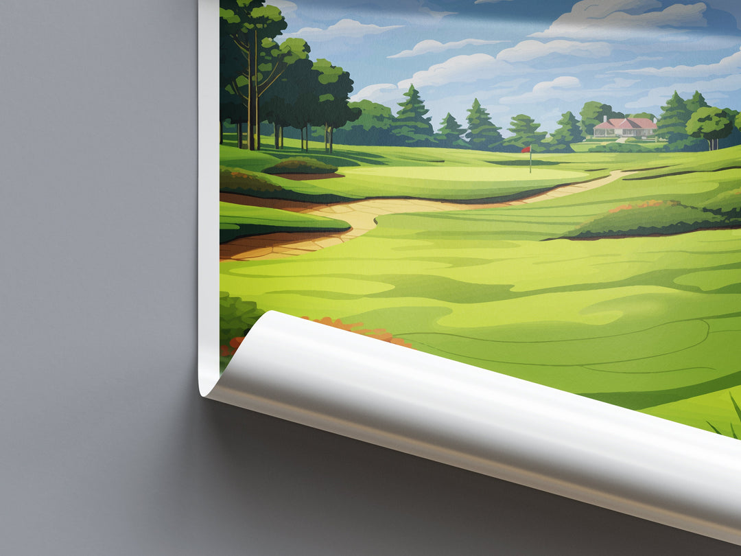 Muirfeild Village Golf Course Travel Print Wall Art Muirfeild Village Golf Club Wall Hanging Home Décor Art Gift Art Lovers Golf Art