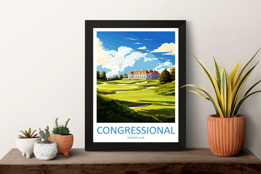Congressional Golf Club Travel Print Wall Art Congressional Golf Club Wall Hanging Home Décor Congressional Art Gift Art Lovers Golf Art