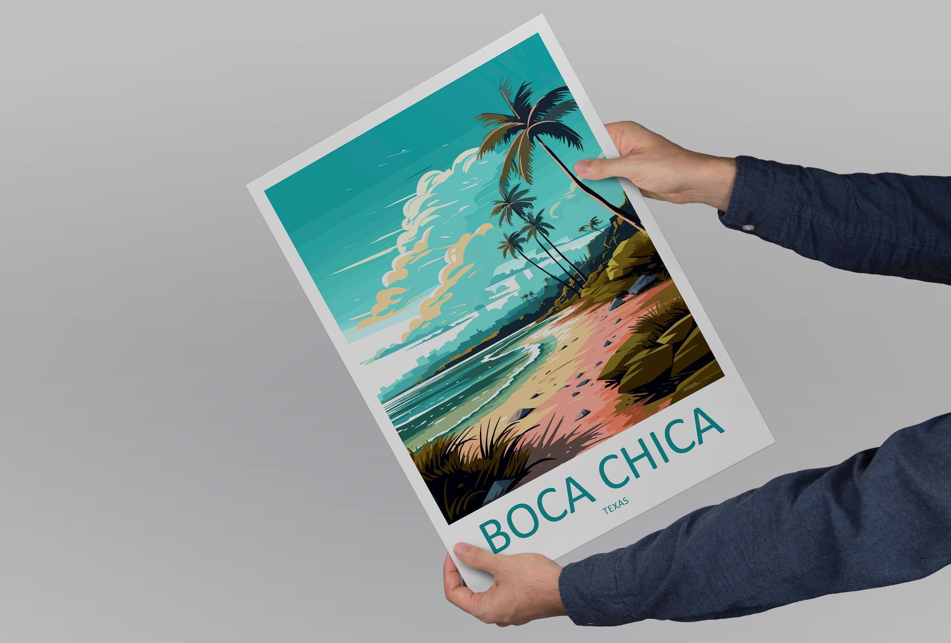 Boca Chica Travel Print Wall Art Boca Chica Wall Hanging Home Décor Boca Chica Gift Art Lovers Texas Art Lover Gift Texas Travel Print