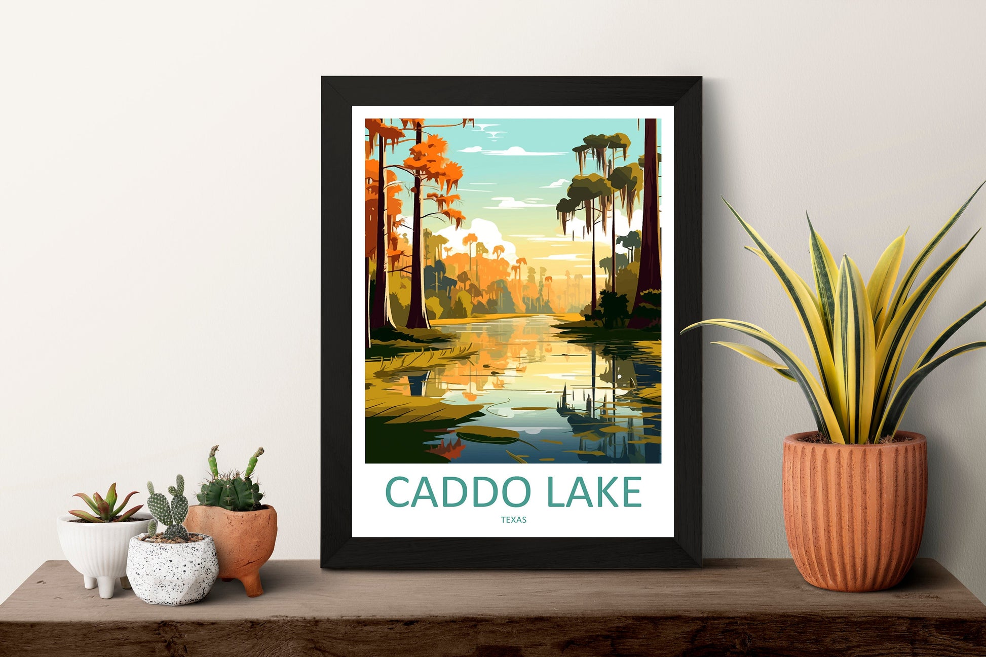 Caddo Lake Travel Print Wall Art Caddo Lake Wall Hanging Home Décor Caddo Lake Gift Art Lovers Texas Art Lover Gift Texas Travel Print