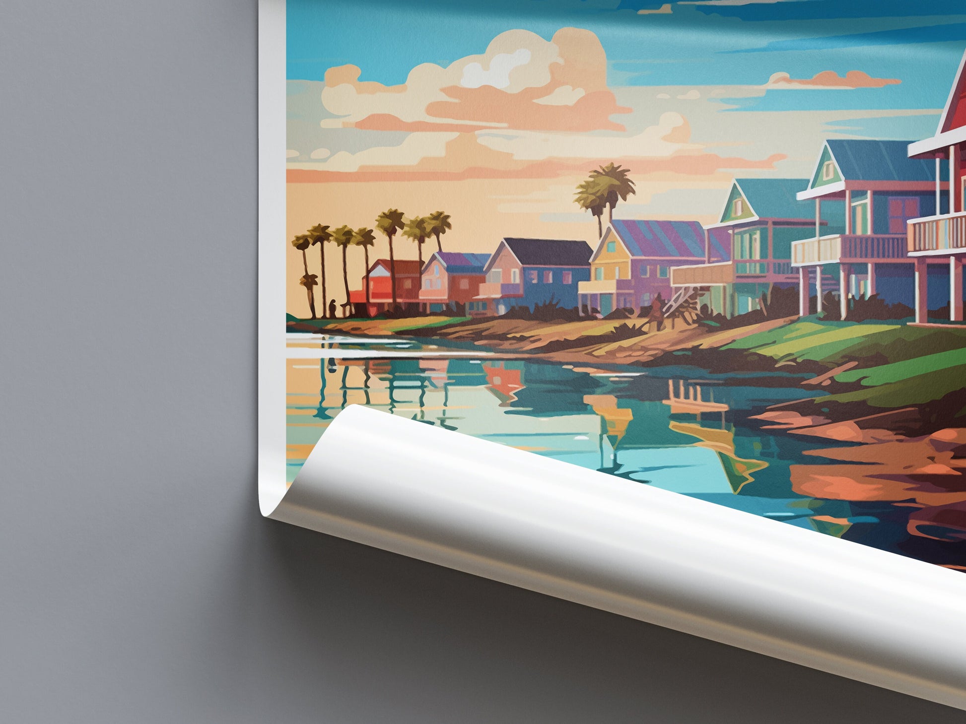 Galveston Island Travel Print Wall Art Galveston Island Wall Hanging Home Décor Galveston Island Gift Art Lovers Texas Art Lover Gift Texas