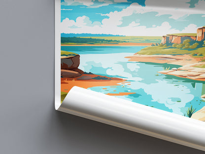 Lake Amistad Travel Print Wall Art Lake Amistad Wall Hanging Home Décor Lake Amistad Gift Art Lovers Texas Art Lover Gift Texas Travel Print
