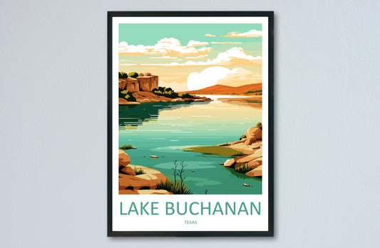 Lake Buchanan Travel Print Wall Art Lake Buchanan Wall Hanging Home Décor Lake Buchanan Gift Art Lovers Texas Art Lover Gift Texas