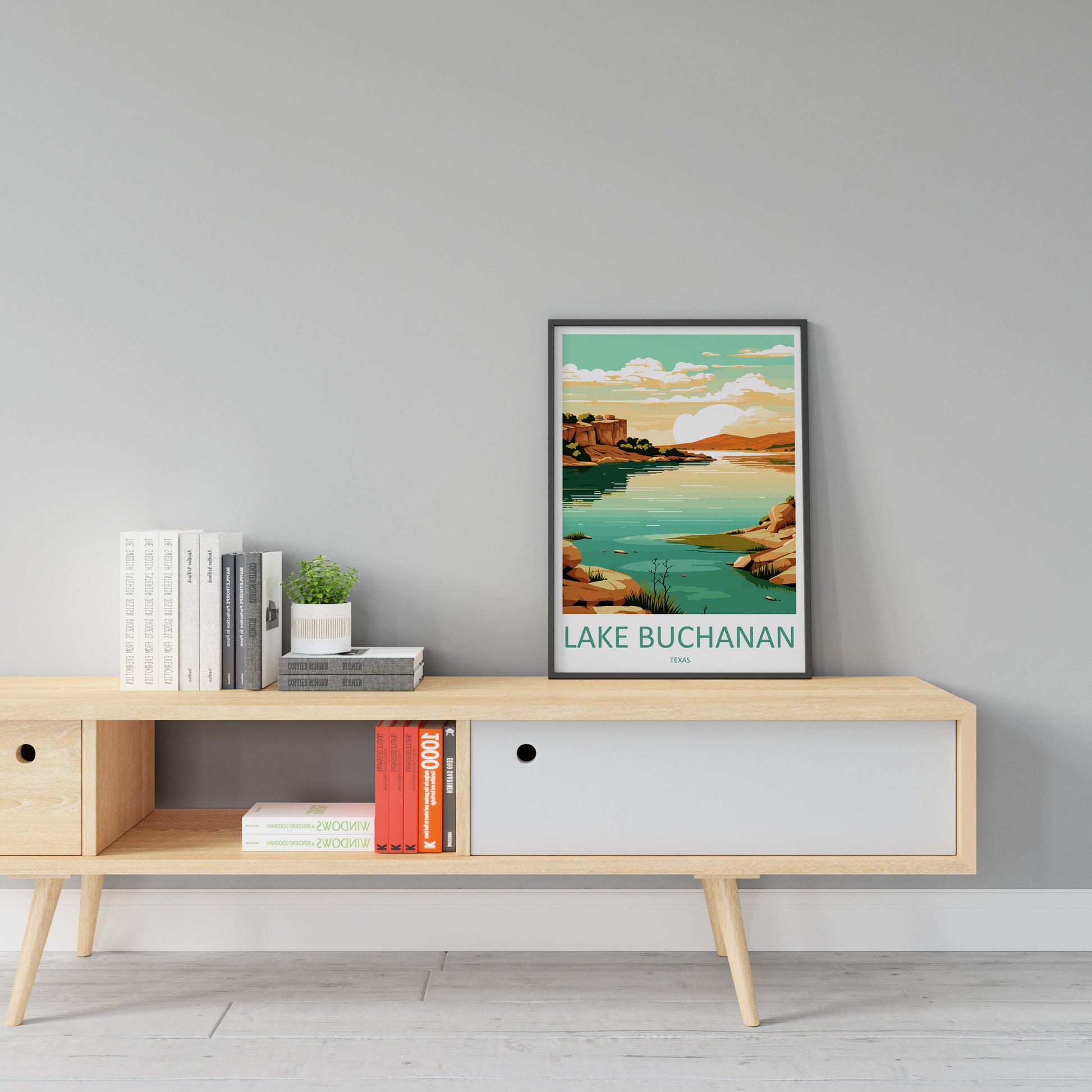 Lake Buchanan Travel Print Wall Art Lake Buchanan Wall Hanging Home Décor Lake Buchanan Gift Art Lovers Texas Art Lover Gift Texas