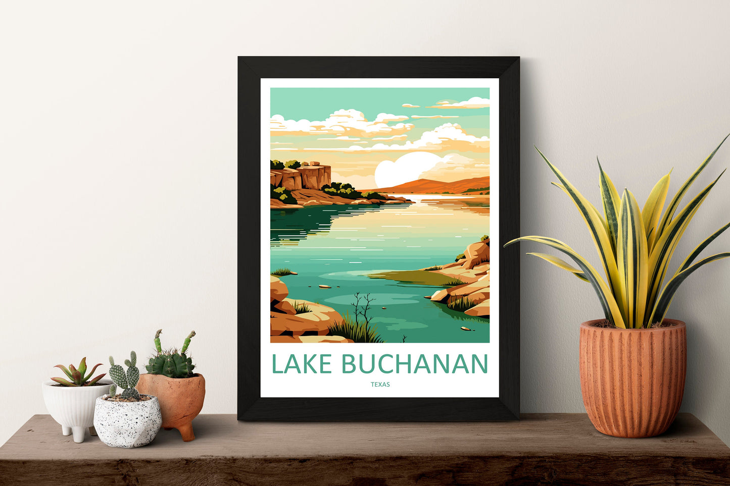 Lake Buchanan Travel Print Wall Art Lake Buchanan Wall Hanging Home Décor Lake Buchanan Gift Art Lovers Texas Art Lover Gift Texas