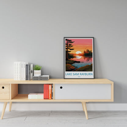 Lake Sam Rayburn Travel Print Wall Art Lake Sam Rayburn Wall Hanging Home Décor Lake Sam Rayburn Gift Art Lovers Texas Art Lover Gift Texas
