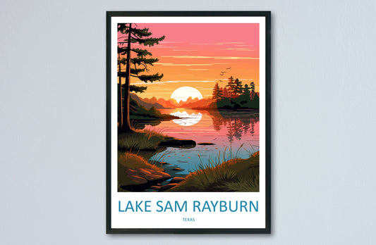 Lake Sam Rayburn Travel Print Wall Art Lake Sam Rayburn Wall Hanging Home Décor Lake Sam Rayburn Gift Art Lovers Texas Art Lover Gift Texas