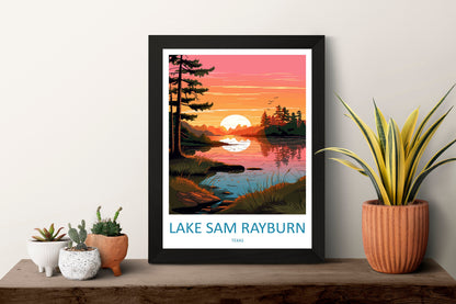 Lake Sam Rayburn Travel Print Wall Art Lake Sam Rayburn Wall Hanging Home Décor Lake Sam Rayburn Gift Art Lovers Texas Art Lover Gift Texas