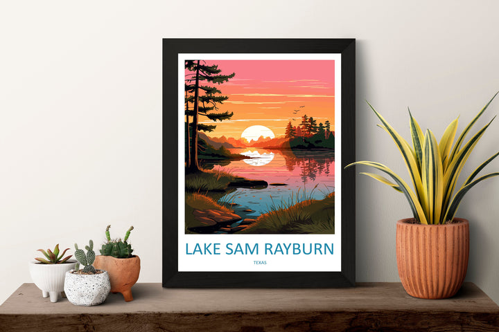 Lake Sam Rayburn Travel Print Wall Art Lake Sam Rayburn Wall Hanging Home Décor Lake Sam Rayburn Gift Art Lovers Texas Art Lover Gift Texas