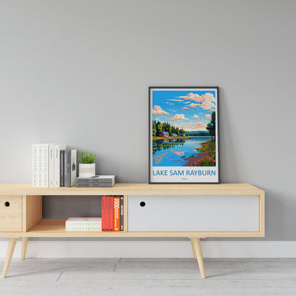 Lake Sam Rayburn Travel Print Wall Art Lake Sam Rayburn Wall Hanging Home Décor Lake Sam Rayburn Gift Art Lovers Texas Art Lover Gift Texas