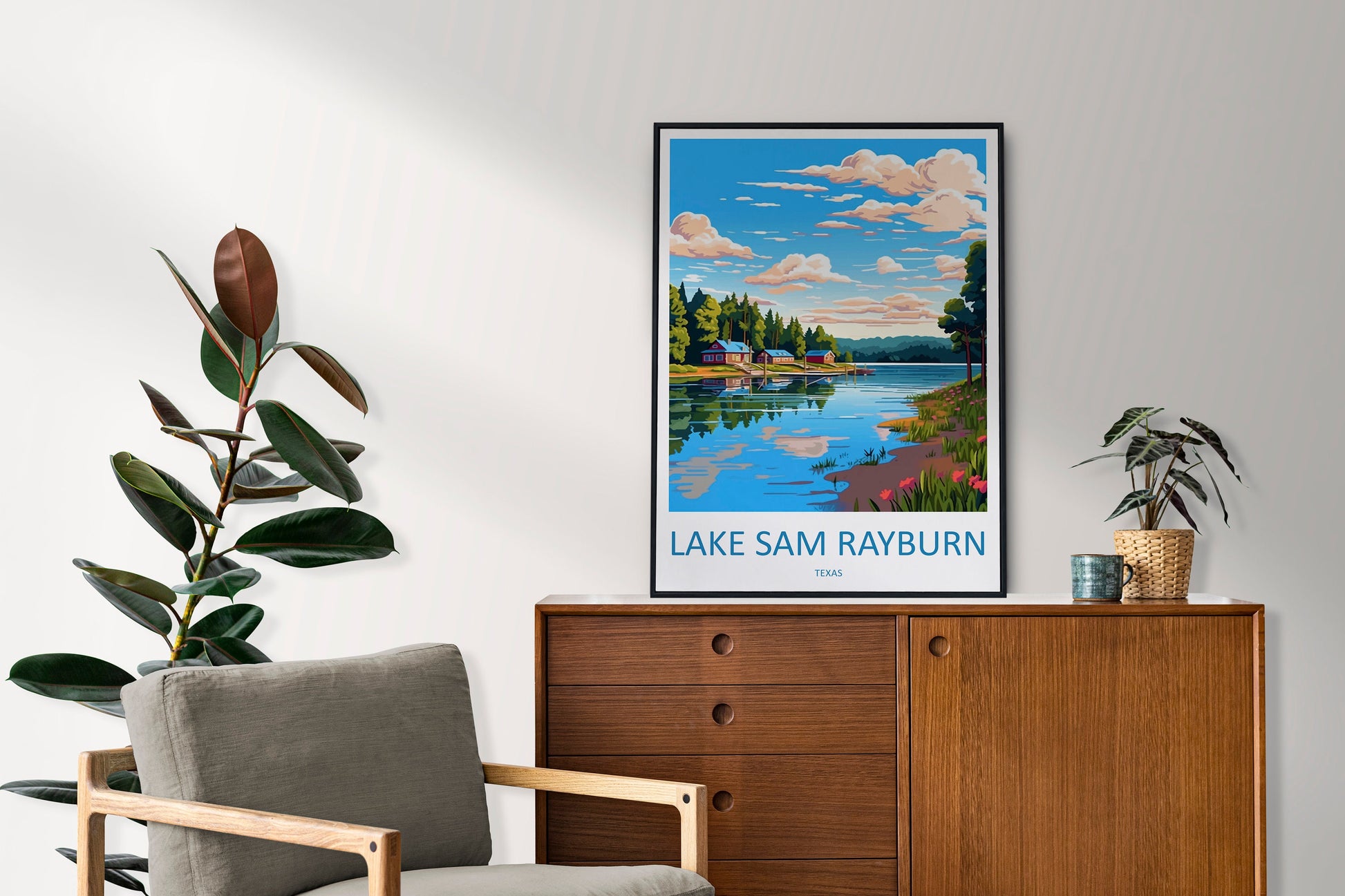 Lake Sam Rayburn Travel Print Wall Art Lake Sam Rayburn Wall Hanging Home Décor Lake Sam Rayburn Gift Art Lovers Texas Art Lover Gift Texas