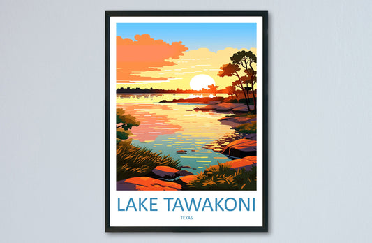 Lake Tawakoni Travel Print Wall Art Lake Tawakoni Wall Hanging Home Décor Lake Tawakoni Gift Art Lovers Texas Art Lover Gift Texas