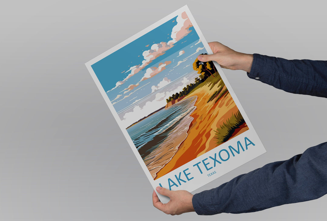 Lake Texoma Travel Print Wall Art Lake Texoma Wall Hanging Home Décor Lake Texoma Gift Art Lovers Texas Art Lover Gift Texas