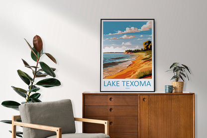 Lake Texoma Travel Print Wall Art Lake Texoma Wall Hanging Home Décor Lake Texoma Gift Art Lovers Texas Art Lover Gift Texas