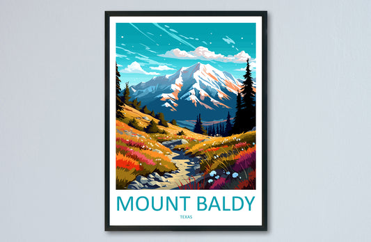 Mount Baldy Travel Print Wall Art Mount Baldy Wall Hanging Home Décor Mount Baldy Gift Art Lovers Texas Art Lover Gift Texas