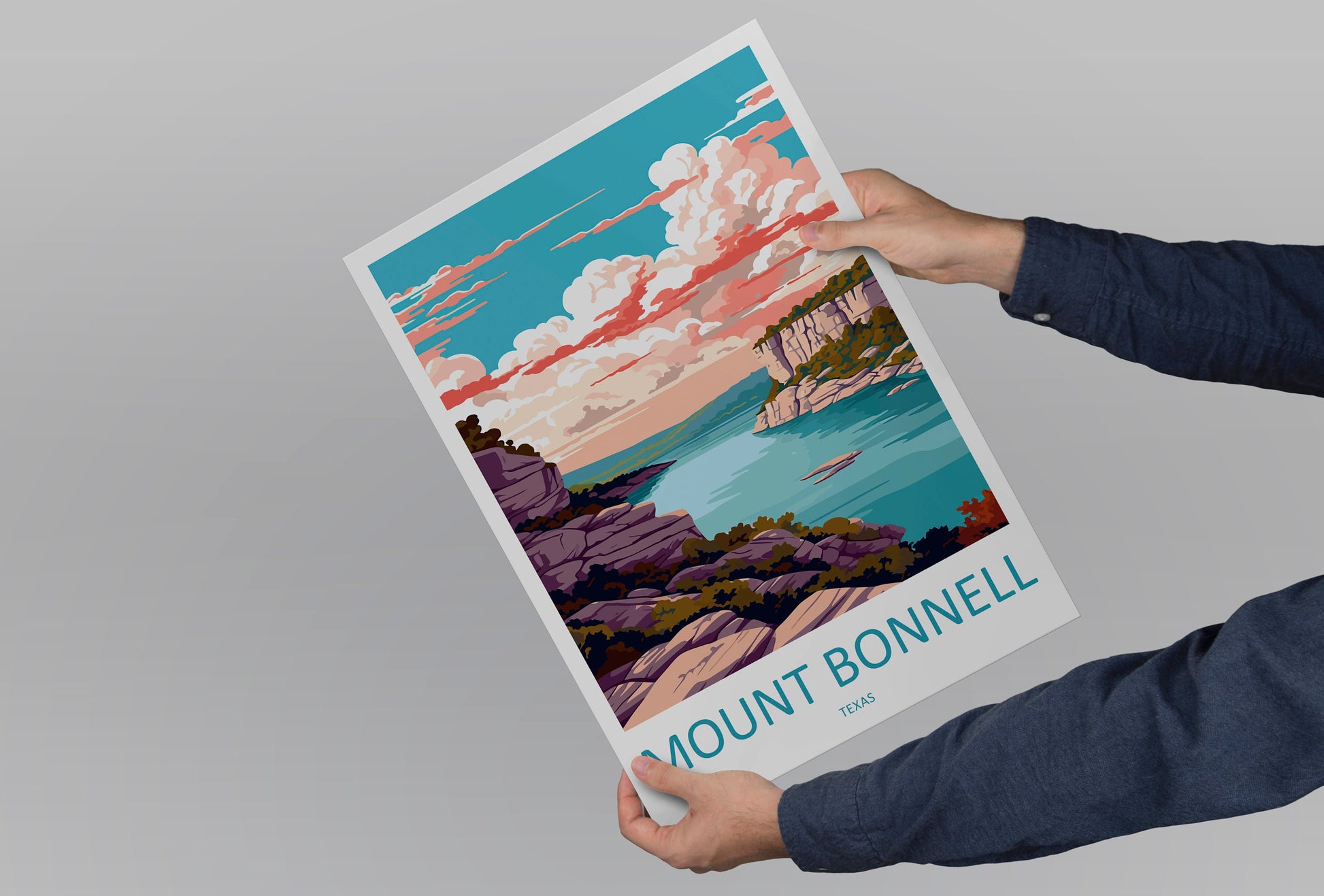 Mount Bonnell Travel Print Wall Art Mount Bonnell Wall Hanging Home Décor Mount Bonnell Gift Art Lovers Texas Art Lover Gift Texas