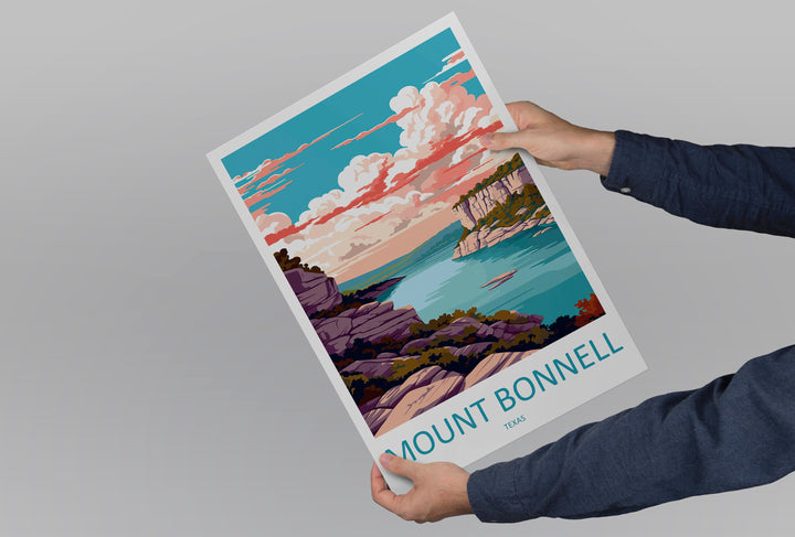 Mount Bonnell Travel Print Wall Art Mount Bonnell Wall Hanging Home Décor Mount Bonnell Gift Art Lovers Texas Art Lover Gift Texas
