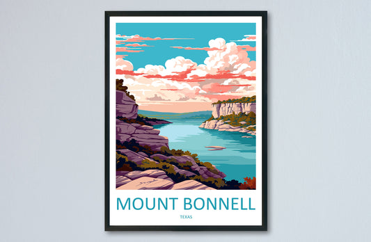 Mount Bonnell Travel Print Wall Art Mount Bonnell Wall Hanging Home Décor Mount Bonnell Gift Art Lovers Texas Art Lover Gift Texas
